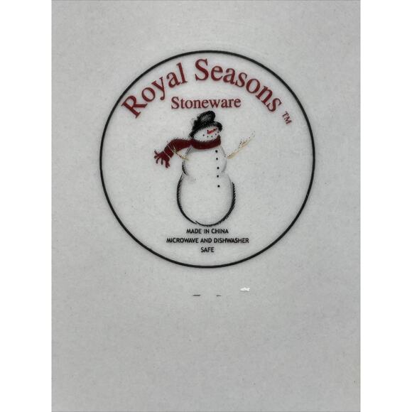 Royal Seasons Snowman Christmas Holiday 10" Stoneware Serving Bowl - Picture 5 of 6